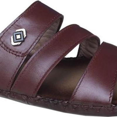 Dép nam quai ngang TRƯỜNG HẢI đế âm ba quai da bò thật mặt đế cao su chống mòn không trơn THQN499