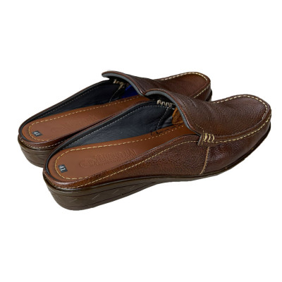 Giày sục nam Trường Hải da bò màu vàng trơn đế kếp may chắc chắn  SP039