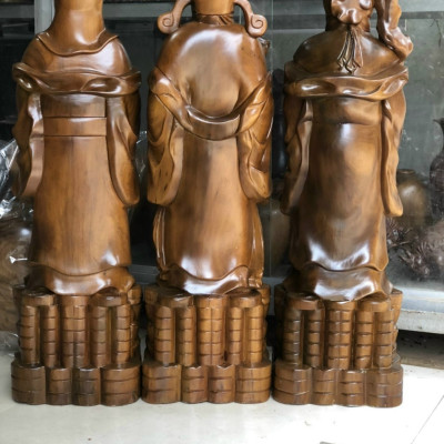 Bộ tam đa phúc lộc thọ bằng gỗ bách xanh thơm nức kt cao 30×11×8