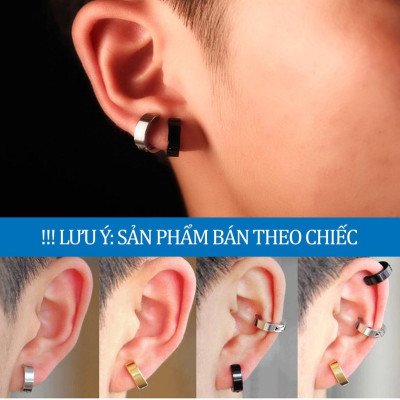  Khuyên Tai Nam Không Cần Bấm Lỗ - Bông Tai Kẹp Titan