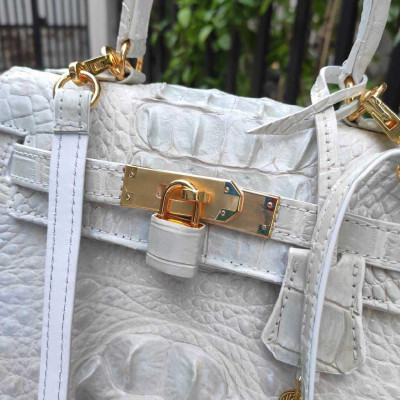 Túi xách nữ size 25 có dây đeo. Da cá sấu BẠCH TẠNG - ĐẸP TINH KHIẾT!