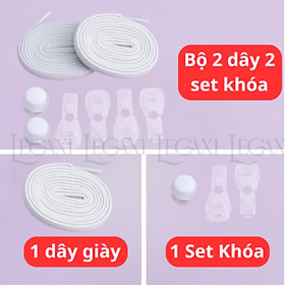Dây giày thời trang co giãn không cần buộc kèm khóa phụ kiện tiện dụng giày thể thao sneaker cho người lớn và trẻ em