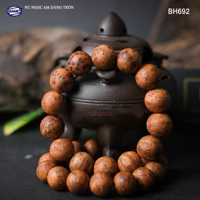 Vòng Gỗ Nu Ngọc Am Để Mộc Dáng Tròn Vân Vip Mùi Thơm Ngọt Ngào - BH692