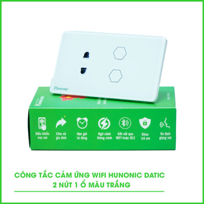 Hàng Chính Hãng - Công Tắc Cảm Ứng Thông Minh Hunonic Datic All New – Điều khiển từ xa bằng điện thoại - Công nghệ 4.0