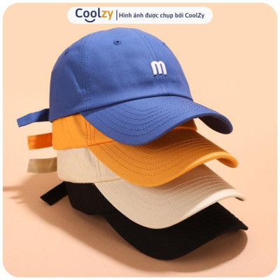 Mũ lưỡi trai nhung nam nữ, nón lưỡi trai thêu chữ M phong cách Ulzzang form unisex - M