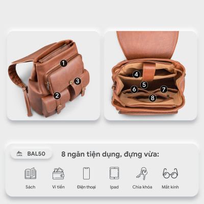Balo Lata ( Thời trang nữ công sở cỡ trung - Balo da BAL50 )