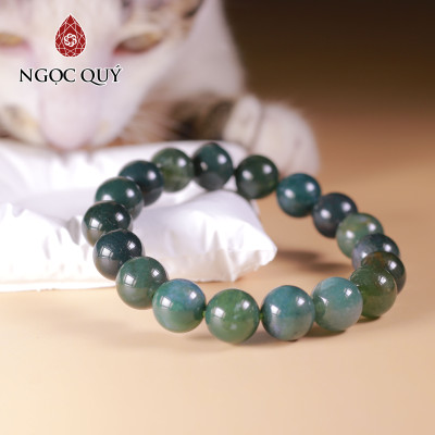 Vòng tay đá Băng ngọc thủy tảo mệnh hỏa, thổ - Ngọc Quý Gemstones