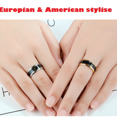 Nhẫn nam nữ, cảm biến nhiệt độ cơ thể, Phong cách âu mỹ, kèm túi Nhung Hồng phát và vòng tay Luminous