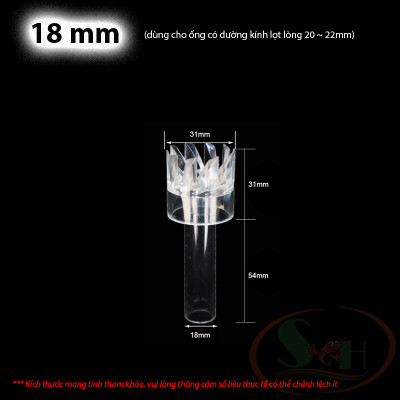 Đầu lọc hút váng acrylic xoay đầu mica rãnh xoáy skimmer bể cá tép thủy sinh