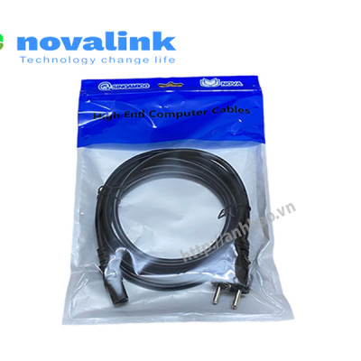 Dây nguồn 2 chân đầu tròn dài 3M Novalink NV-53008A dùng cho PC, UPS, màn hình.. tiết diện lõi đồng 3 x 1.0mm, tiêu chuẩn UL. Hàng chính hãng
