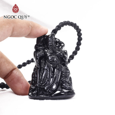 Mặt dây chuyền quan công đá thiền 38.5 x 57mm mệnh thủy, mộc - Ngọc Quý Gemstones