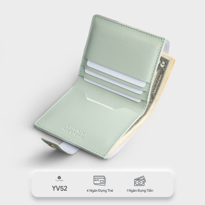 Ví nữ mini cầm tay khóa cài YUUMY Seasand YV52 - Màu xanh ngọc