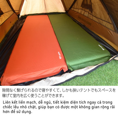 Lysin - đệm nằm dã ngoại (rộng 70cm dày 8cm, chất liệu polyetylen) tự bơm hơi thoảng mái chống thấm nước cắm trại ngoài trời, picnic, du lịch camping có thể liên kết với nhau