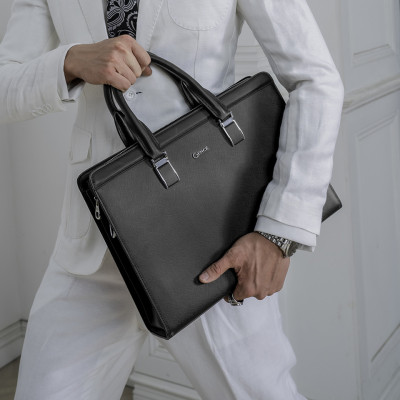 Túi Xách, Cặp Thời Trang Công Sở Nam Da Bò Sanffiano Cao Cấp CDX11 Đen