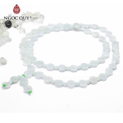 Chuỗi cổ đồng tiền đá cẩm thạch A 70cm mệnh hỏa, mộc - Ngọc Quý Gemstones
