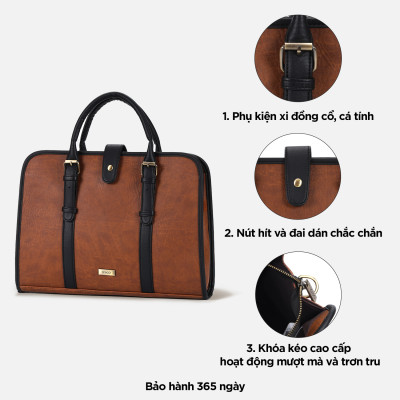 Túi xách công sở nam nữ đựng tài liệu A4 UB2 - 6030, túi đựng laptop 14 inch thanh lịch