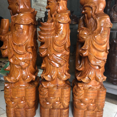 Tượng tam đa phúc lộc thọ bằng gỗ hương kt cao 40
