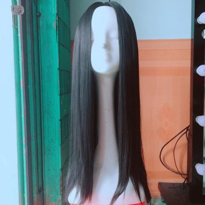 Tóc giả 2 mái thẳng lửng cao cấp- tặng lưới chùm tóc