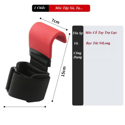 Quấn Cổ Tay Tập Xà Đơn Có Móc Thép (3 Màu) , Găng Tay Có Móc Nâng Tạ