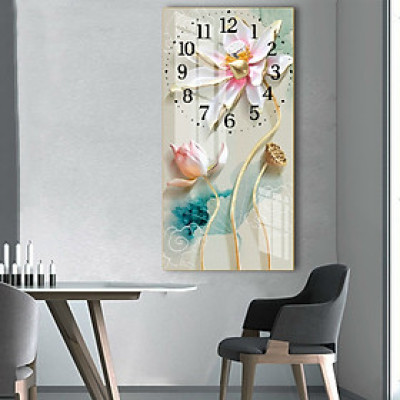 Đồng hồ treo tường phong cách sang trọng lịch thiệp, Đồng Hồ tranh Pha lê PVP, đồng hồ KT 30*60, 40*80, ĐỒNG HỒ GIÁ XƯỞNG SALE 49%