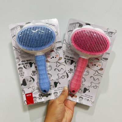 Lược OVAL Chải Lông Cho Chó Mèo Cao Cấp Có Nút Bấm Đẩy Lông Thừa