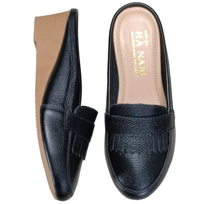 Sục Nữ Đế Xuồng HA NAM Da Bò Thật Đế Cao Su 5cm DNU2184