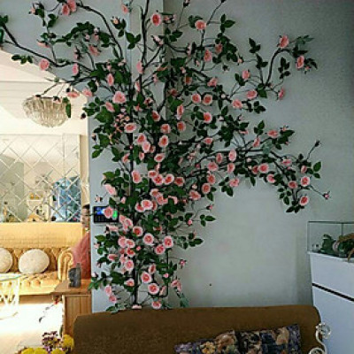 Dây leo hoa hồng trà giả - dài 180cm - Cây giả, hoa lụa Decor trang trí nhà cửa