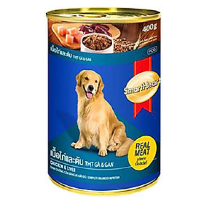 Đồ Ăn Cho Chó Vị Thịt Gà Và Gan SmartHeart (Hộp 400g)