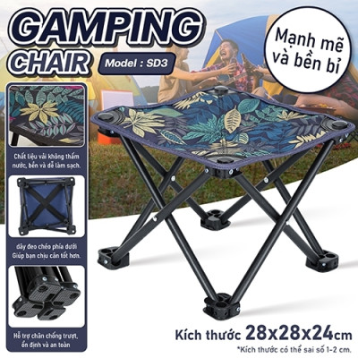 BG Ghế cắm trại SD3 , SD5 ghế cắm trại có túi đựng - câu cá,dã ngoại, du lịch, có thể gập lại ( hàng nhập khẩu)