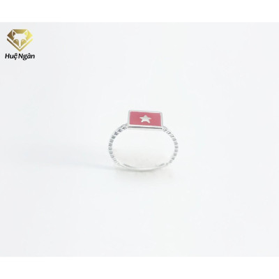 Nhẫn bạc Ý 925 Huệ Ngân - Quốc kỳ VIỆT NAM NMK01