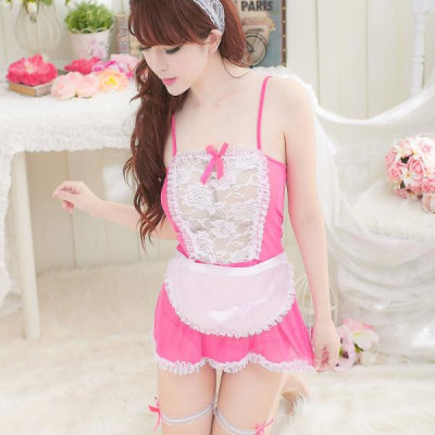 Cosplay phụ bàn cực dễ thương - Màu hồng trắng