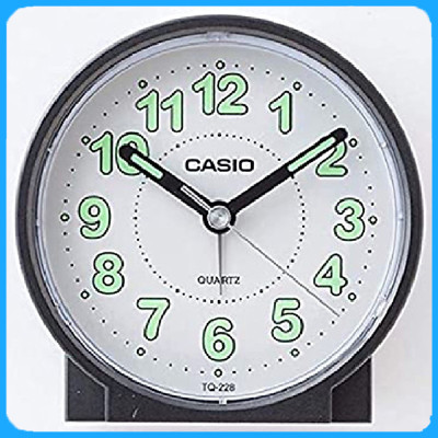 Đồng Hồ Để Bàn Casio TQ-228-1DF Màu Đen - Có Báo Thức - Kích Thước Vỏ ( 8.6 cm )