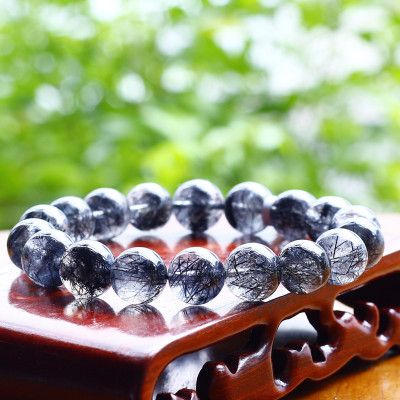 Vòng tay đá thạch anh tóc đen mệnh thủy, mộc - Ngọc Quý Gemstones