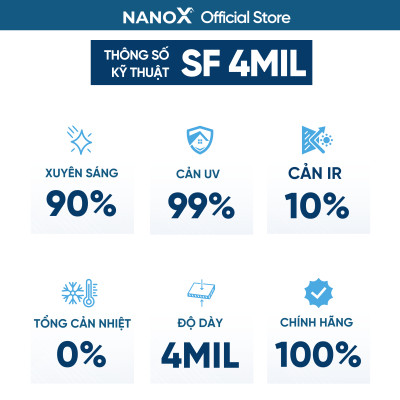 Phim bảo vệ kính trong suốt NanoX SF 4MIL, giấy dán bảo vệ kính, chống xước, chống vỡ, nổ kính cường lực.