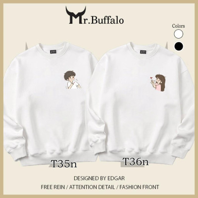 Áo Sweater cặp đôi nam nữ bắn tim dễ thương Mr.Buffalo