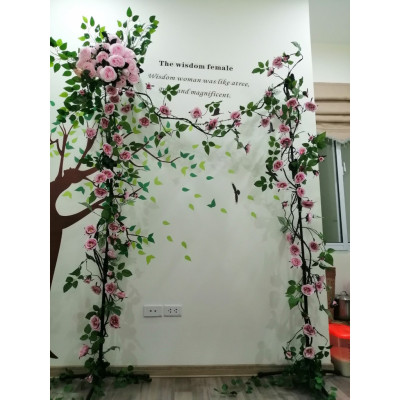 Dây leo hoa hồng trà giả - dài 180cm - Cây giả, hoa lụa Decor trang trí nhà cửa