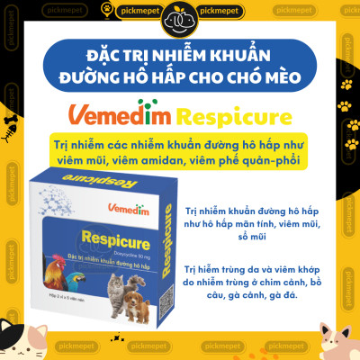 Respicure Vemedim - Trị Các Nhiễm Khuẩn Đường Hô Hấp cho Chó, Mèo