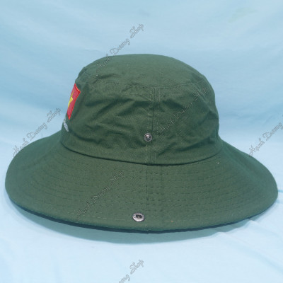 Mũ tai bèo nam vành rộng thêu cờ Việt Nam, chất liệu vải kaki oát mát mẻ, bền chắc - Hạnh Dương