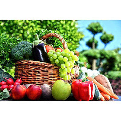 Tranh HOA QUẢ TRANG TRÍ PHÒNG ĂN, BẾP,tranh dán tường 3D KT LỚN,,PVP-PPKT8