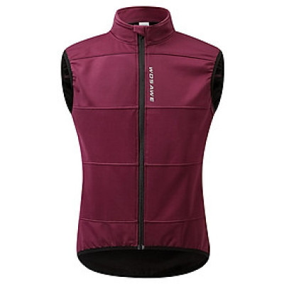 Áo khoác nam Wosawe Bo282 lót lông cừu không tay cho tập luyện thể thao ngoài trời chạy đi bộ đường dài