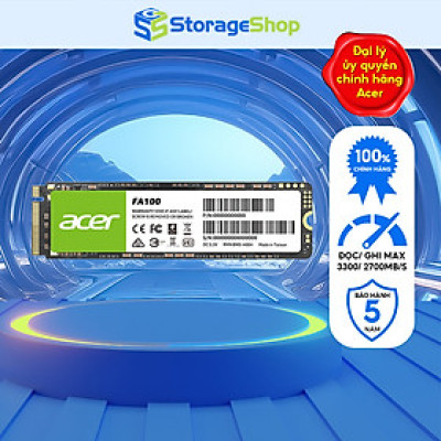 Ổ cứng SSD Acer FA100 M.2 NVMe PCIe Gen3 dung lượng đến 2TB - Tốc độ đọc/ghi 3300/2700 MB/s - Hàng chính hãng