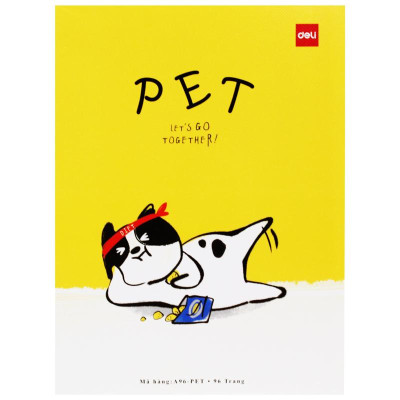 Tập Học Sinh - 4 Ô Ly Vuông - 96 Trang 120gsm - Deli CNA96-PET (Mẫu Bìa Giao Ngẫu Nhiên)