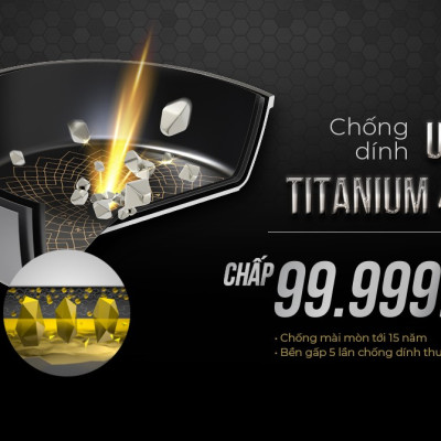 Chảo Chống Dính Ultra Titalium Đáy Từ Sunhouse ST30B - Hàng Chính Hãng