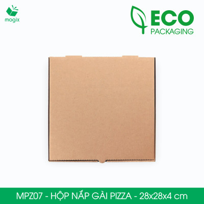 MPZ07 - 28x28x4 cm - 20 Hộp nắp gài pizza đa dụng - Hộp nắp gập, hộp carton gói hàng, hộp quà