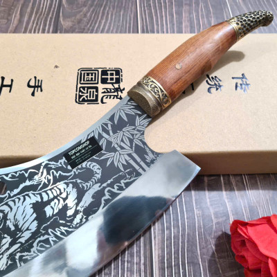 DAO BẾP - DAO THÁI CHẶT HOA VĂN HỔ MÃ A5 DT150 NT topcomshop vn