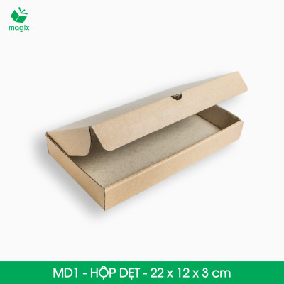 MD1 - 22x12x3 cm - 25 Thùng hộp carton trơn đóng hàng