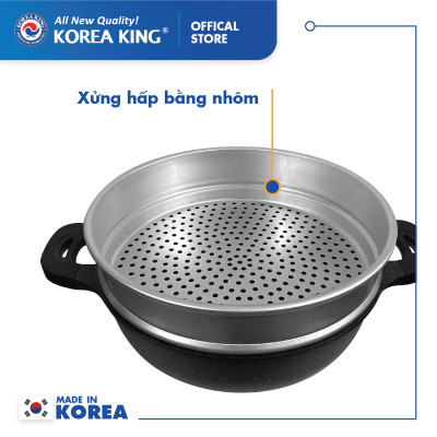 Chảo sâu + xưởng hấp đa năng Korea King size 32cm KW-32MSI