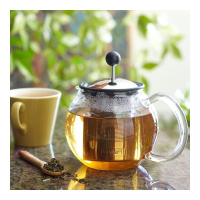 Bình pha trà kiểu Pháp Bodum Assam 500ml tay cầm thủy tinh 1807-16, xuất xứ Bồ Đào Nha