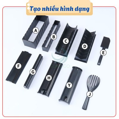 Bộ Dụng Cụ Làm Sushi 11 Món – Kèm Dao, Dễ Dùng Tại Nhà-•  Bộ Dụng Cụ Làm Sushi 11 Món – Kèm Dao, Dễ Dùng Tại Nhà