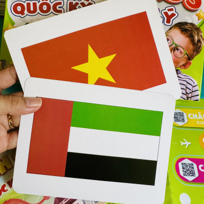 Thẻ cờ Quốc Kỳ Địa lý các Quốc gia trên thế giới (173 Quốc gia 5 Châu lục phiên âm Tiếng anh)
